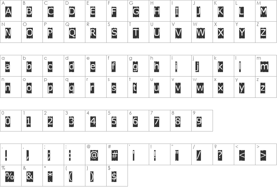 Tearoff font character map preview
