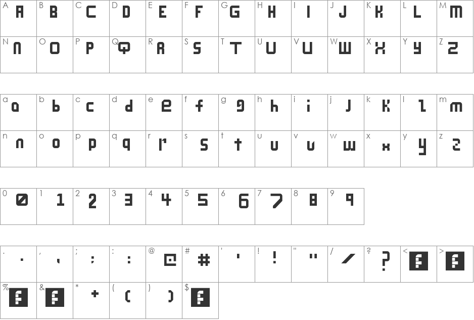 bellafonte font character map preview